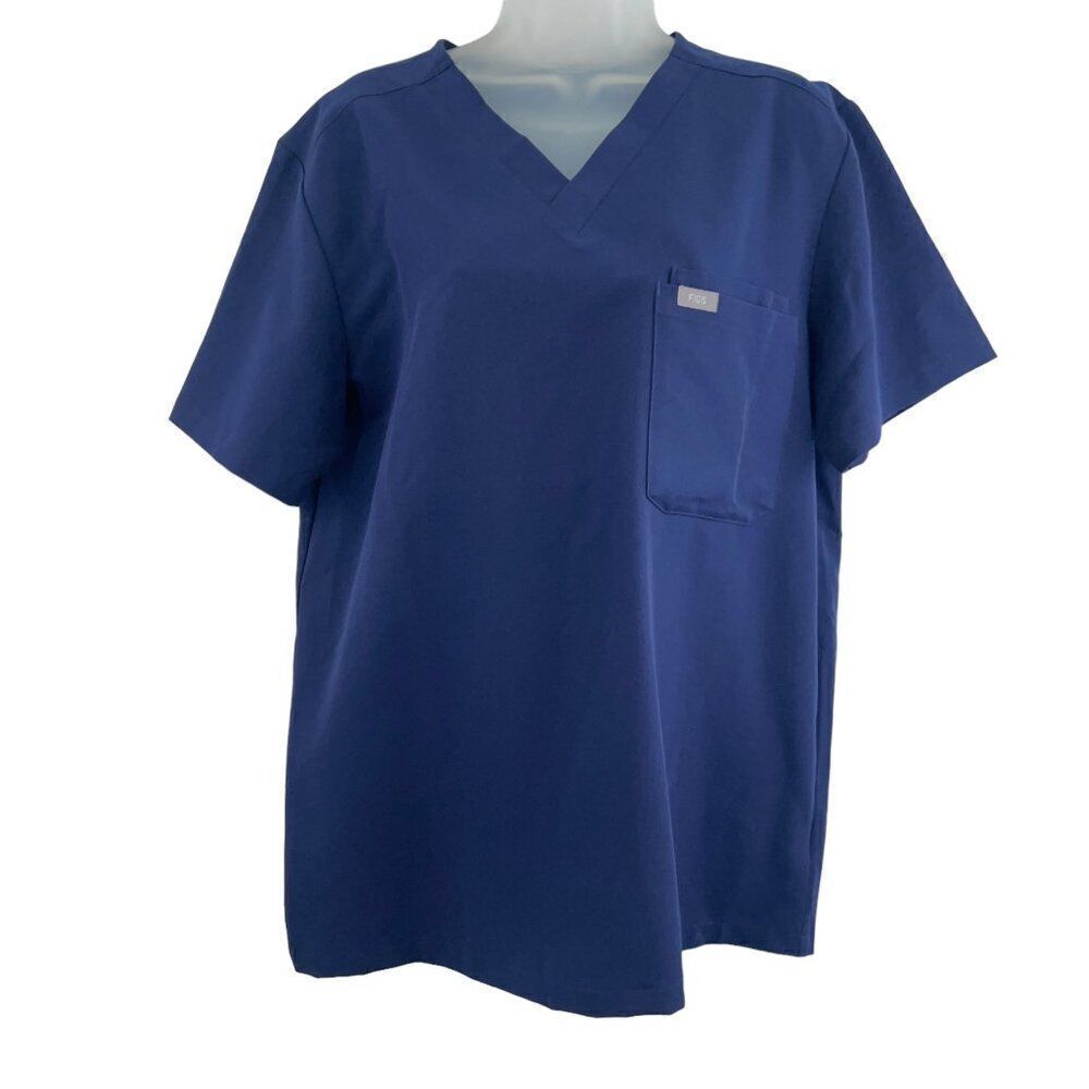 Figs Limited Edition Leon Three Pocket Scrub Top Men's Medium Navy Blue